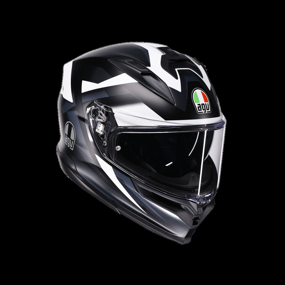 k7 mplk glimpse matt blackwhite casco integral para motocicleta dot e2206