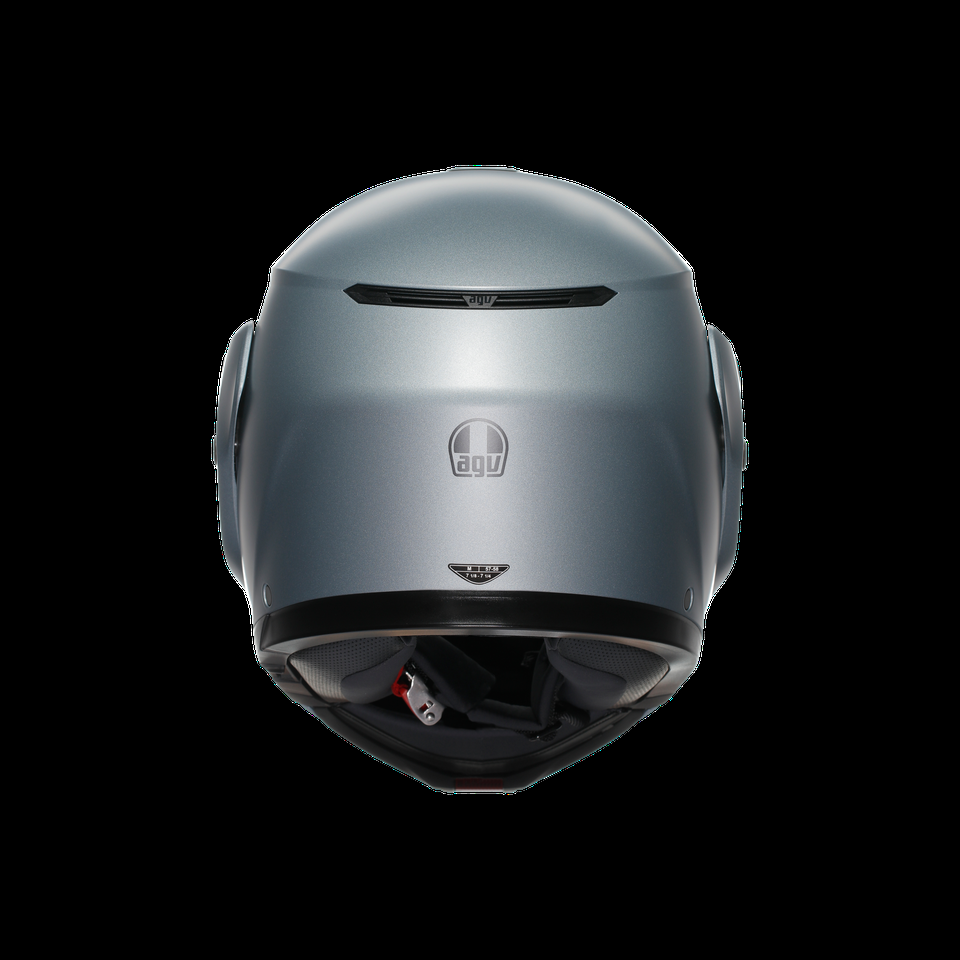 casco de moto streetmodular mono mate plata modular con visera plegable dote2206