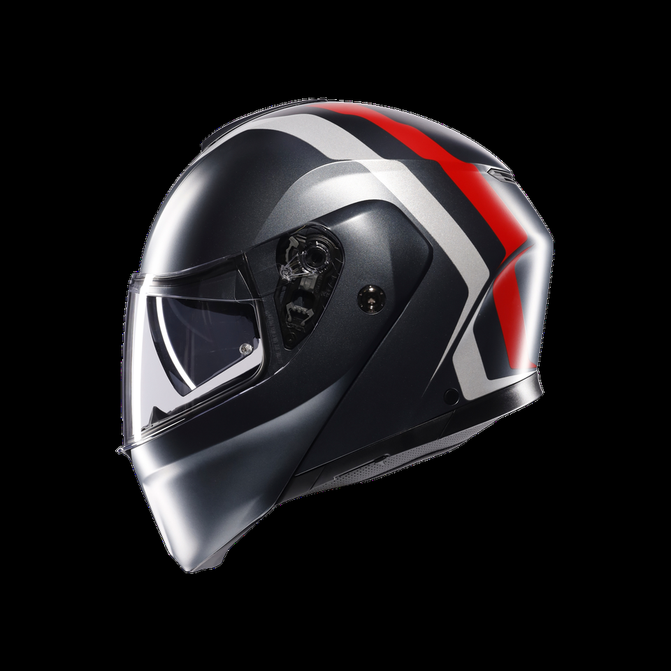 casco modular streetmodular resia mate gris plata rojo para motocicleta con apertura frontal dote2206