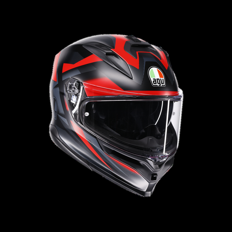 k7 mplk glimpse negro mate rojo casco integral para motocicleta dot e2206